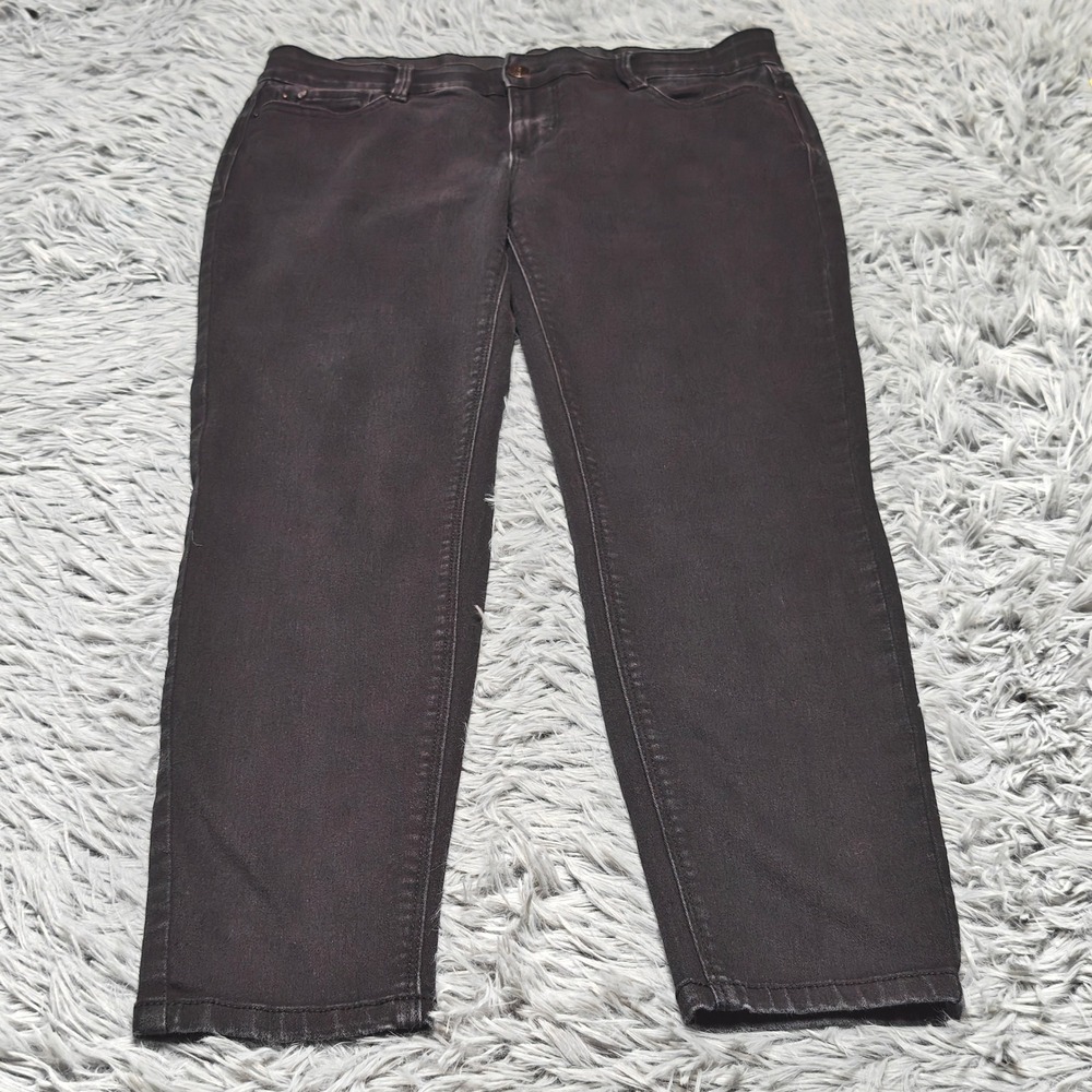 Curve Appeal Skinny Jeans Womens 8 8/29 Black Denim Mid Rise Ankle Stretch Solid